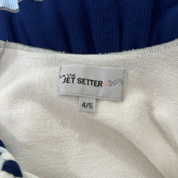 La Vie Jet Setter Meet Me In Saint Tropez Tank Top White Ruffle Bottom size 4-5 - Picture 7 of 8